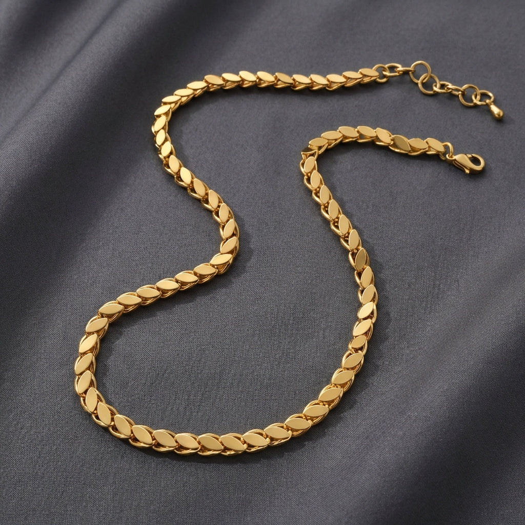 Çelik Arpa Zincir Gold 45cm