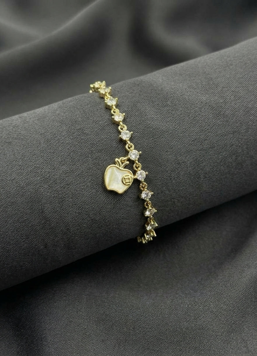 14k White Apple Su Yolu Bileklik