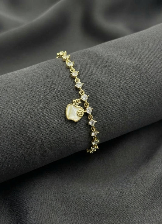 14k White Apple Su Yolu Bileklik