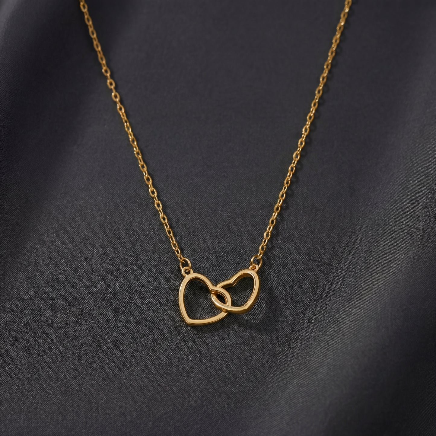 Aşk Düğümü Gold Kalp Kolye 45 Cm